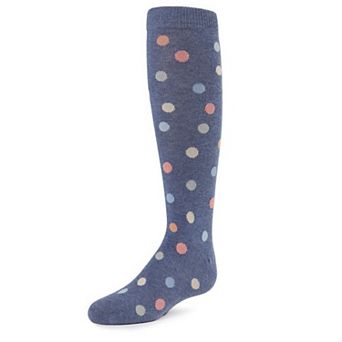 Little Kids Polka Point Girls Cotton Blend Knee Socks