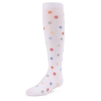 Little Kids Polka Point Girls Cotton Blend Knee Socks