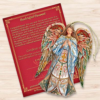 Elegant Angel of Hope Wooden Holiday Ornaments by G. DeBrekht - Nativity Holiday Decor