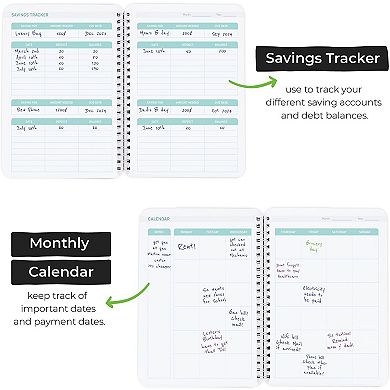 Walldeca Undated Budget Planner, Expense Tracker Notebook, Monthly Budgeting Journal Finance Planner
