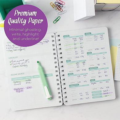 Walldeca Undated Budget Planner, Expense Tracker Notebook, Monthly Budgeting Journal Finance Planner