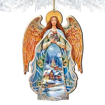 Blessing Home Angel Wooden Holiday Ornaments by G. DeBrekht - Nativity Holiday Decor