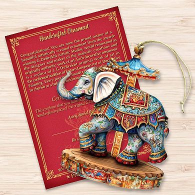 Carousel Elephant Wooden Christmas Ornaments by G. Debrekht - Christmas Decor