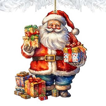 Merry Delivery Santa Wooden Christmas Ornaments by G. Debrekht - Christmas Santa Snowman Decor