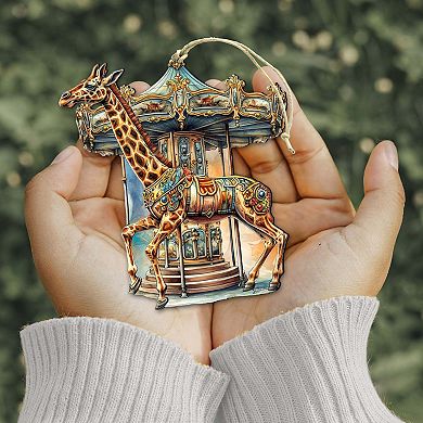 Carousel Giraffe Wooden Ornaments by G. Debrekht - Christmas Decor