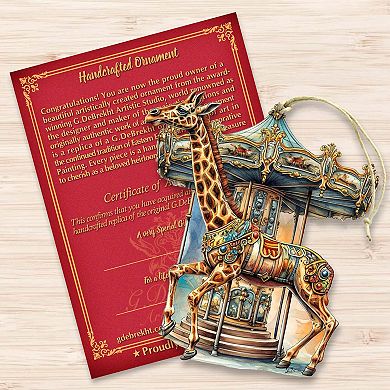 Carousel Giraffe Wooden Christmas Ornaments by G. Debrekht - Christmas Decor