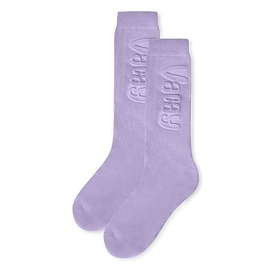 Girls Embossed VACAY Cotton Blend Knee High Socks