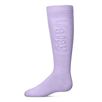 Girls Embossed VACAY Cotton Blend Knee High Socks