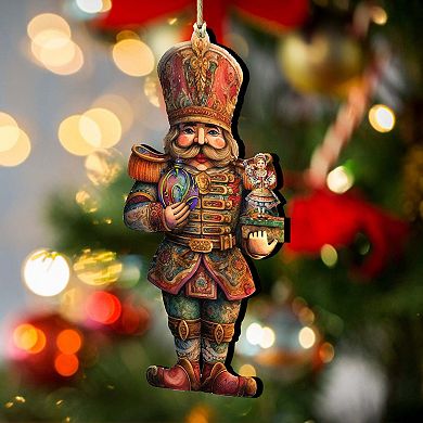 Nutcracker with Clara Wooden Christmas Ornaments by G. Debrekht - Christmas Decor