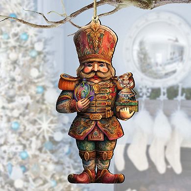 Nutcracker with Clara Wooden Christmas Ornaments by G. Debrekht - Christmas Decor