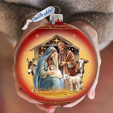 Born Under Bright Star Nativity Lg Glass Ornament by G. Debrekht - Nativity Holiday Décor