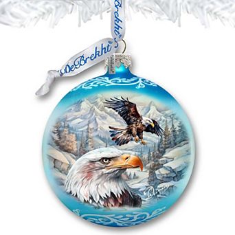 The Land of the Free - American Eagle Glass Christmas Ornament by G. Debrekht - Christmas Decor - 73387