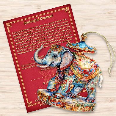 Carousel Elephant Wooden Ornaments by G. Debrekht - Christmas Decor