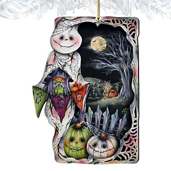 Night of the Pumpkins Wooden Holiday Ornaments by J. Mills-Price - Halloween Decor