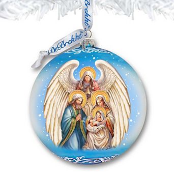 Angel's Divine Presence Nativity Lg Glass Ornament by G. Debrekht - Nativity Holiday Décor