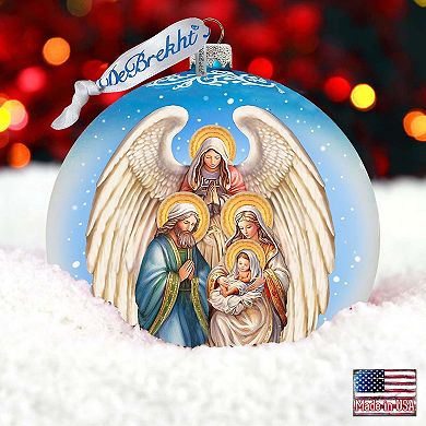 Angel's Divine Presence Nativity Lg Glass Ornament by G. Debrekht - Nativity Holiday Décor