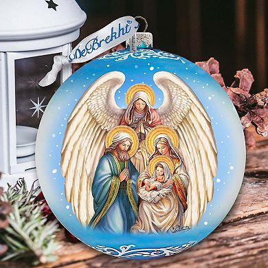 Angel's Divine Presence Nativity Lg Glass Ornament by G. Debrekht - Nativity Holiday Décor