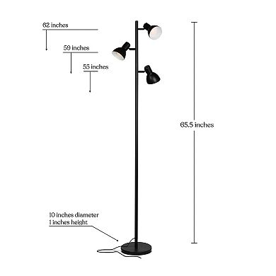 Brightech Ethan 65.5" Led Tree Floor Lamp With Adjustable Rotating Heads