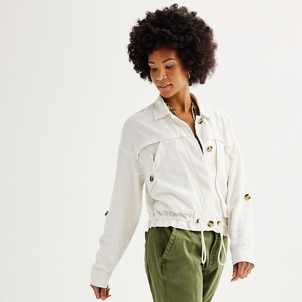 Women s Sonoma Goods For Life Linen Blend Utility Jacket