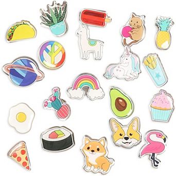 20 pc Cute Cartoon Enamel Pins Brooch Set with Assorted Colorful Designs