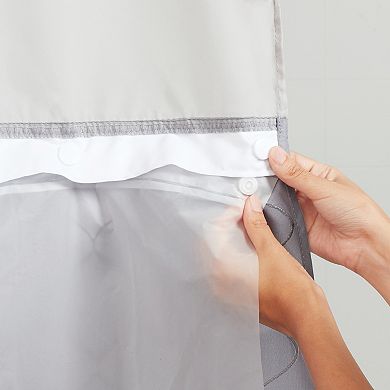 Hookless Antimicrobial PEVA Shower Curtain Liner