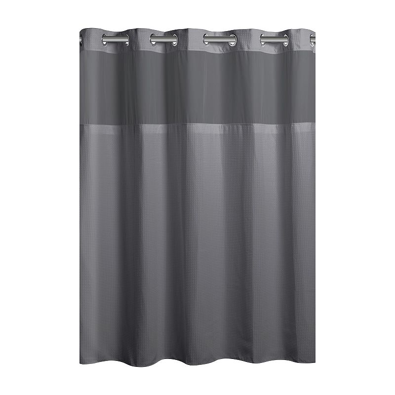 Hookless Waffle 71-Inch x 74-Inch Fabric Shower Curtain in Frost Grey