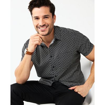 apt 9 performance dress shirt Men's APT 9 Big & Tall Premier Flex Performance Grid Mesh Button-Up Shirt  5XB6XB