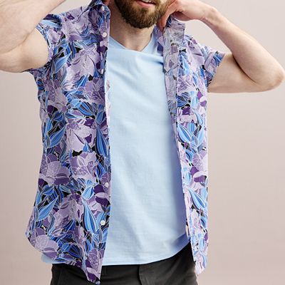 Men's 9® Slim Untucked-Fit Performance Button-Down Shirt