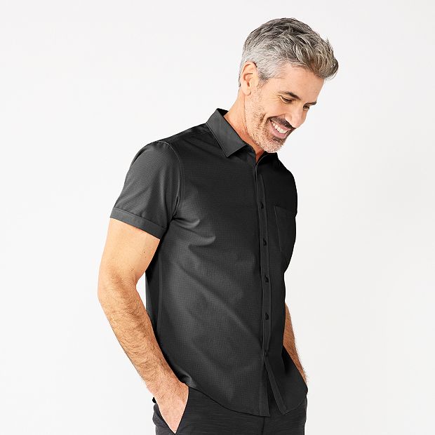 Untucked black cheap dress shirt