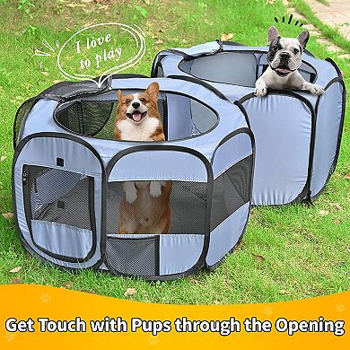 Alvantor Two-Room Portable Pop-Up Playpen Pet Tent