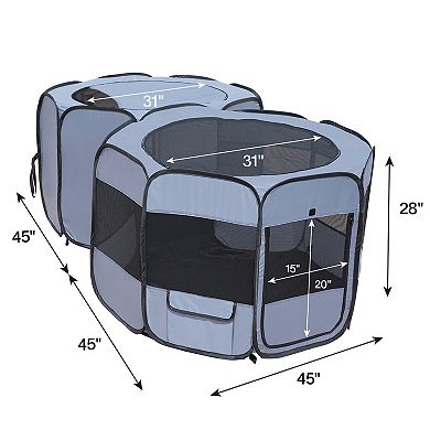 Alvantor Two-Room Portable Pop-Up Playpen Pet Tent