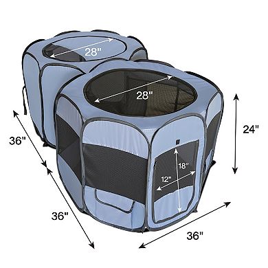 Alvantor Two-Room Portable Pop-Up Playpen Pet Tent