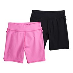 Toddler +Girls Floral Biker Shorts | Black