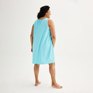 Plus Size Croft & Barrow® Lace-Trim Nightgown