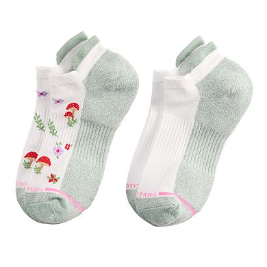 Women's Dr. Motion 2-Pack Mushroom & Floral Compression Ankle Socks