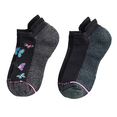 Women's Dr. Motion 2-Pack Butterflies Compression Ankle Socks