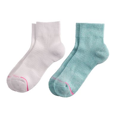 Women's Dr. Motion 2-Pack Marl Compression Quarter Top Socks