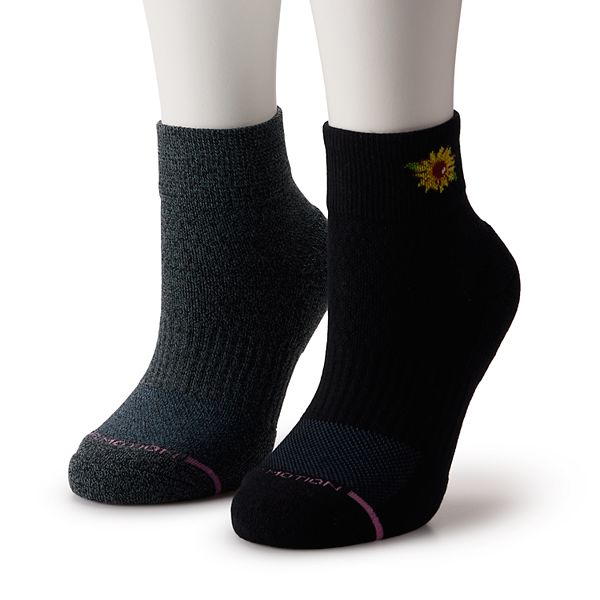 Women's Dr. Motion 2Pack Sunflower Compression Quarter Top Socks