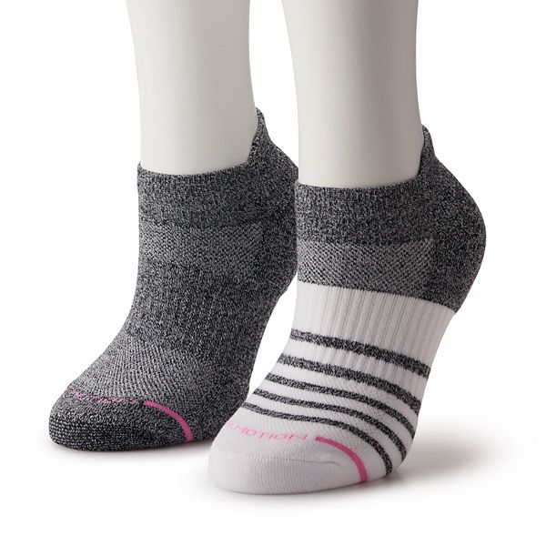 Women's Dr. Motion 2Pack Contrast Stripe Compression Ankle Socks