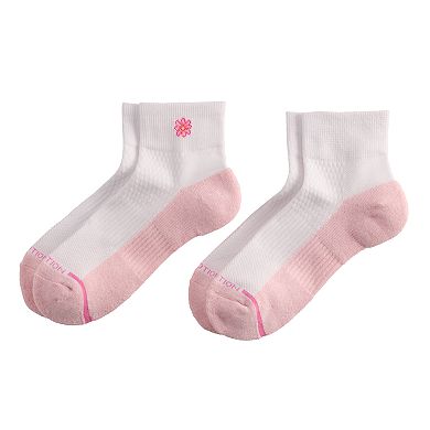 Women's Dr. Motion 2-Pack Daisy Compression Quarter Top Socks