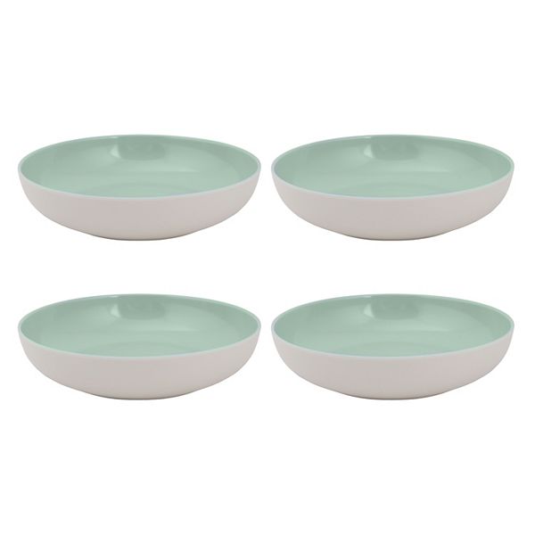 Food Network™ Two-Tone Melamine Dinner Bowl 4-piece Set - Aqua