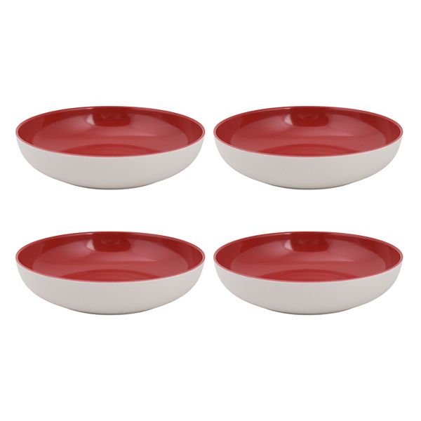 Food Network™ Two-Tone Melamine Dinner Bowl 4-piece Set - Aurora Red