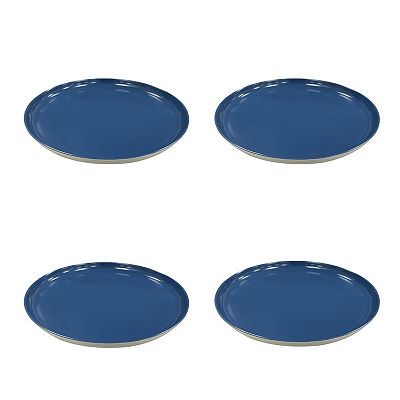 Food Network Two Tone Melamine Dinner Plates 4 piece Set