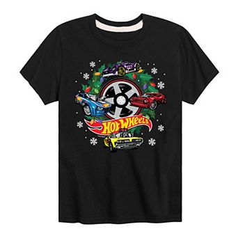 Boys 8-20 Hot Wheels Christmas Wreath Graphic Tee