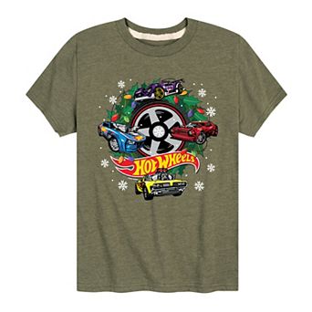 Boys 8-20 Hot Wheels Christmas Wreath Graphic Tee