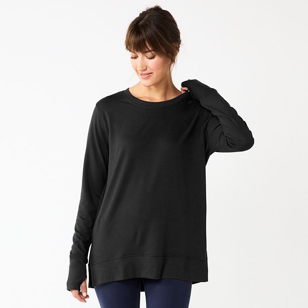 Womens black tunic on sale sweatshirt