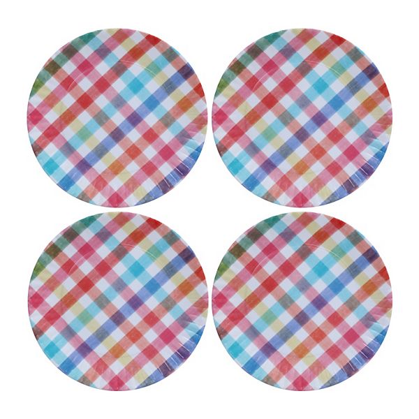 Celebrate Together™ Summer 4-Piece Plaid Plastic Dinner Plates