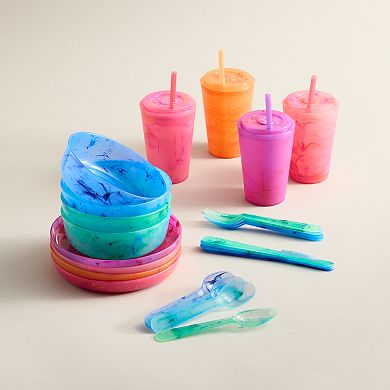 Celebrate Together Summer Kids Colorway Watercolor Straw Cups 4-Piece Set