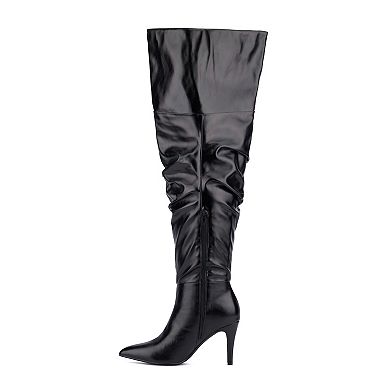 Women's Fashion to Figure Sana Scrunched Thigh-High Wide Width Boots