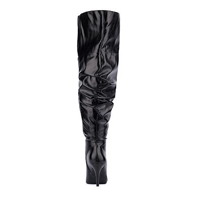 Women's Fashion to Figure Sana Scrunched Thigh-High Wide Width Boots